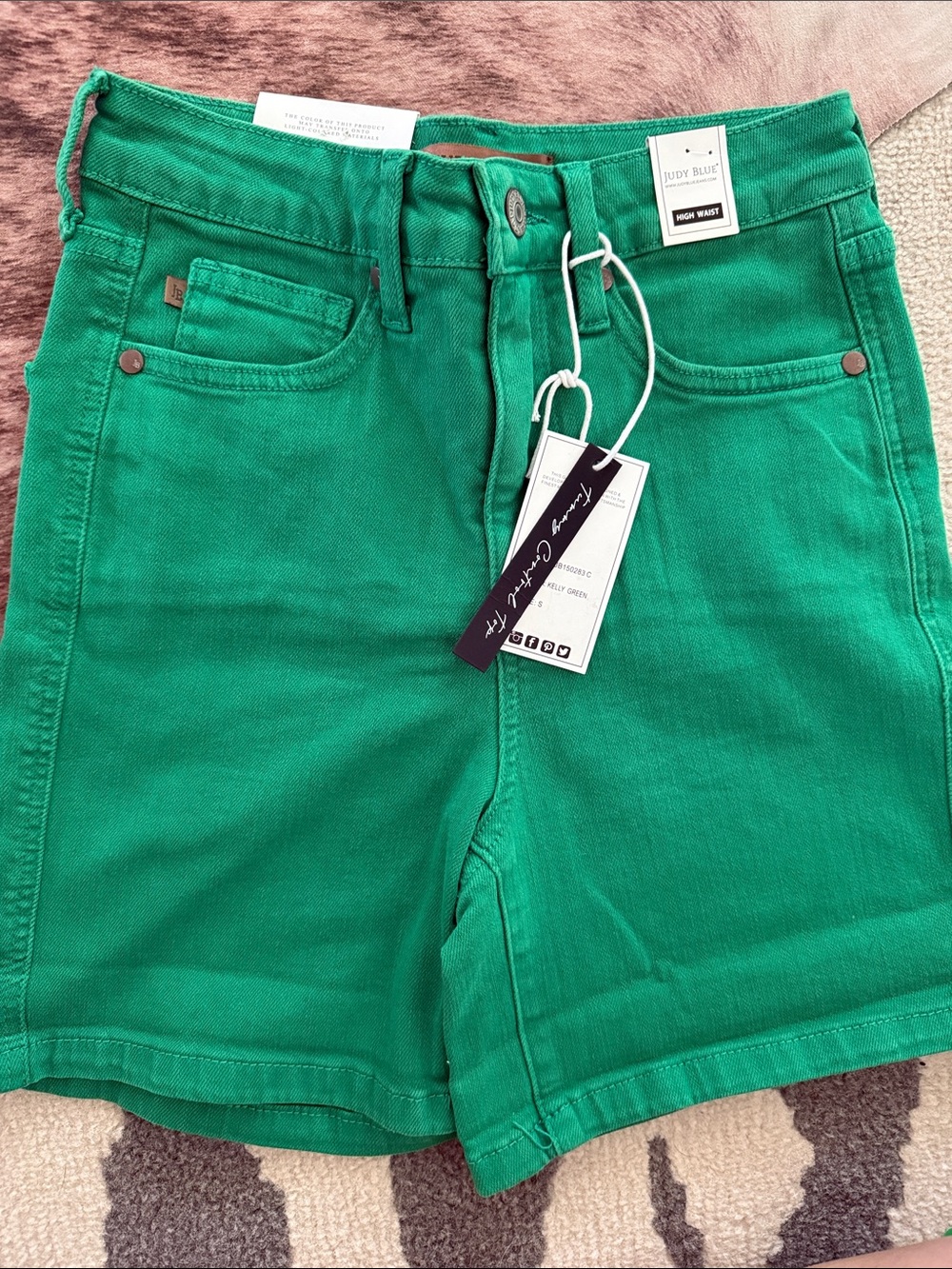 Judy Blue Emerald Green High Waist Jean Shorts